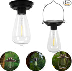 Backyard Solar Lantern Set 2-Pack, Classic Yard Lighting