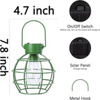 Backyard Solar Hanging Lanterns 2-Pack, Elegant Porch Decor