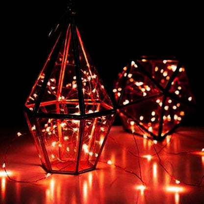 ANJAYLIA Red String Lights, 10Ft/3M 30leds Bright Light Party Home Festival Decorations Battery Operated Lights