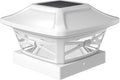 White Solar Deck Post Lights, Outdoor LED Caps