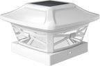 White Solar Deck Post Lights, Outdoor LED Caps