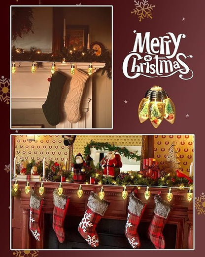 Christmas Patio String Lights, 6ft 10 LED Waterproof