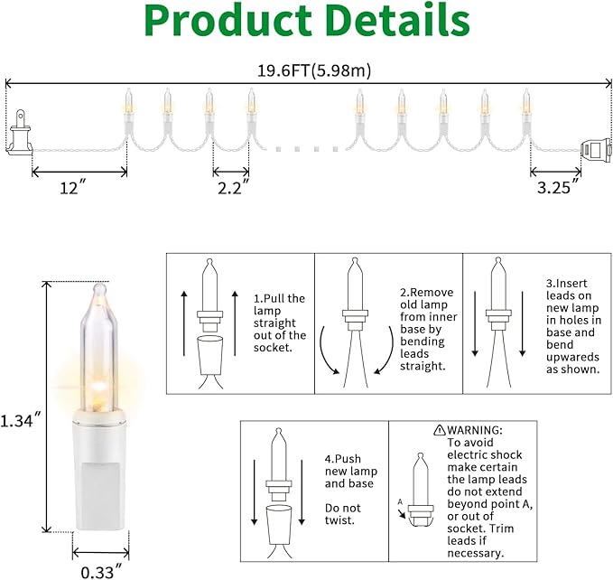 Christmas Fairy Lights, 6ft Battery Twinkle Lights