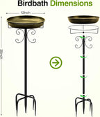 Metal Bird Bath, Vintage Outdoor Birdfeeder