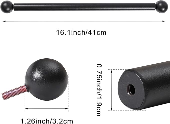 Lamp Post Cross Arm 16 inch Steel Lamp Post Cross Bar Ladder Rest Post Cross Arm Replacement for Outdoor Lamp Post (Black 1Pack)