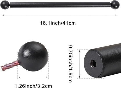 Lamp Post Cross Arm 16 inch Steel Lamp Post Cross Bar Ladder Rest Post Cross Arm Replacement for Outdoor Lamp Post (Black 1Pack)
