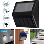 4-Pack Warm White Bright Solar Stair Lights, Outdoor LED