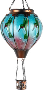 Hummingbird Solar Lantern Set, Metal Outdoor Lighting