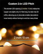 20-Pack 20 LED Christmas Twinkle Lights, 3ft Waterproof for Yard