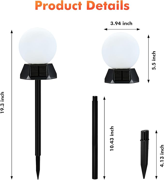 BlcTec Solar Pathway Lights Outdoor, Warm White Path Lights with 3-Sided Solar Panels, 18H Runtime, IP65 Waterproof, Auto On/Off for Patio, Garden, Lawn, Driveway, Yard, Landscape Decor, 4 Pack