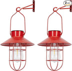 Solar Courtyard Lanterns 2-Pack, Porch Hanging LED Decor