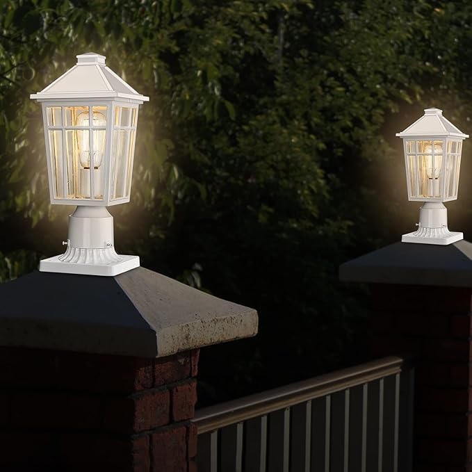 White Solar Fence Post Caps, Deck LED