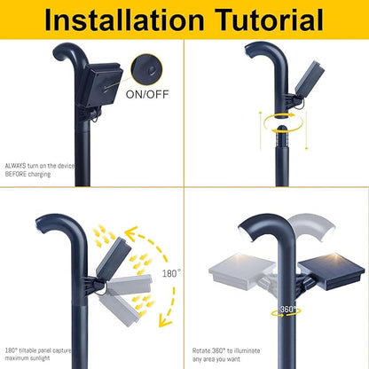 EGOBOO Solar Pathway Lights 8 Pack, Solar Garden Lights Outdoor Waterproof with 1 High Brightness LED Lens Auto On/Off Lighting for Outside Path Yard Walkway Driveway