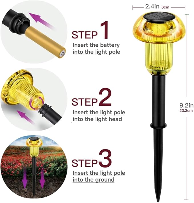 Solar Pathway Lights 4-Pack, Walkway LED