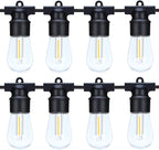Porch String Lights, 49ft Weatherproof LED