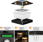 2-Pack Black Patio Post Cap Lights, Solar LED