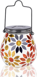 Mosaic Solar Lantern Set, Metal Yard Lighting