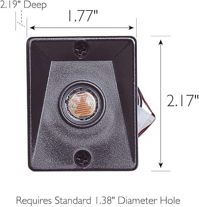 Design House Replacement Dusk to Dawn Sensor for Outdoor Pole Lights - Automatic On/Off Light Sensor for Outdoor Lighting – Steel Black, Design House 502146