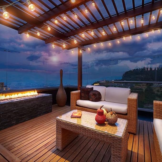 100ft White String Lights for Patio, Waterproof LED
