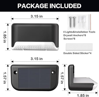 Solar Deck Lights Outdoor, 12 Pcs Solar Step Lights, Waterproof LED Solar Lights for Outdoor Stairs, Step, Fence, Yard, Patio, Railing, Garden and Pathway