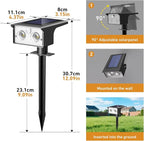 Solar Wall Spotlights 4-Pack, RGB Color-Changing LED