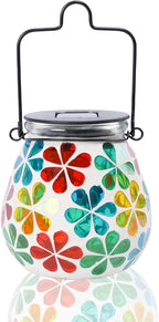 Mosaic Solar Backyard Lanterns, Metal Waterproof LED