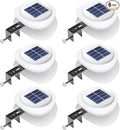6-Pack White Sleek Solar Stair Lights, Outdoor LED