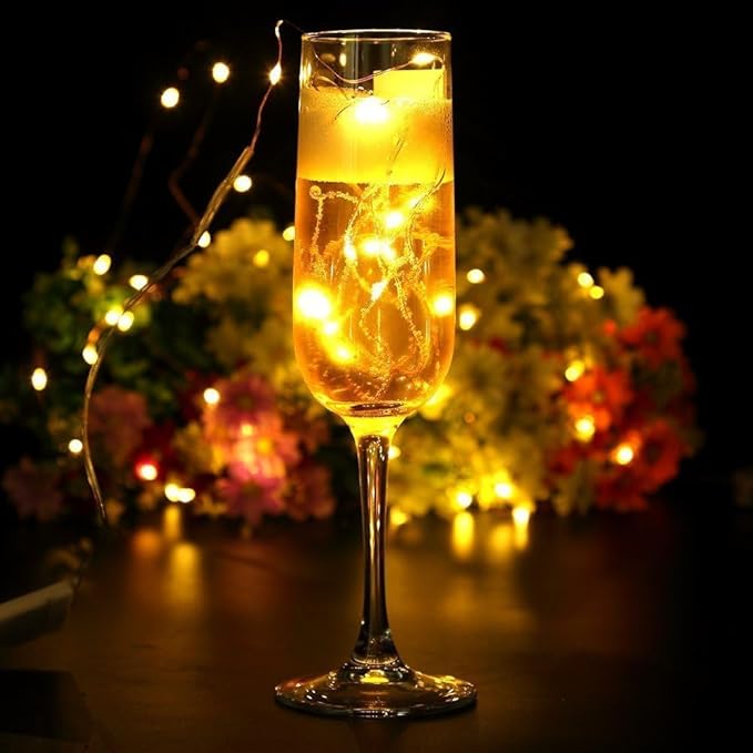 XINKAITE Waterproof LED Fairy String Lights Starry,Battery Operated String Lights no Timer for Indoor&Outdoor Decoration Wedding Christmas Holiday. (Warm White, 10Ft/2pc)