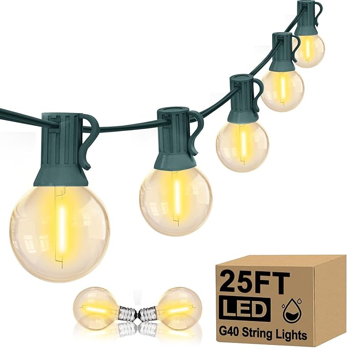 Christmas Backyard String Lights, 25ft 27 LED Waterproof