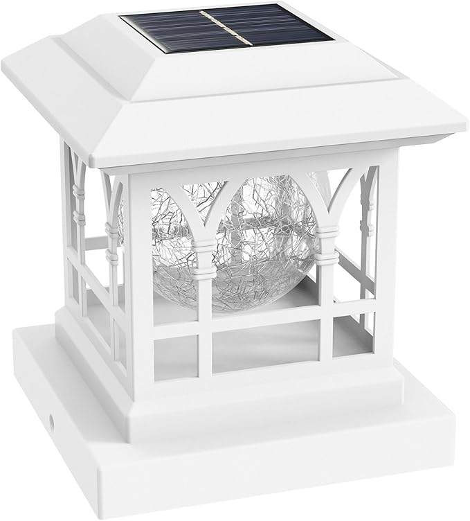 Warm White Solar Fence Post Caps, Patio LED