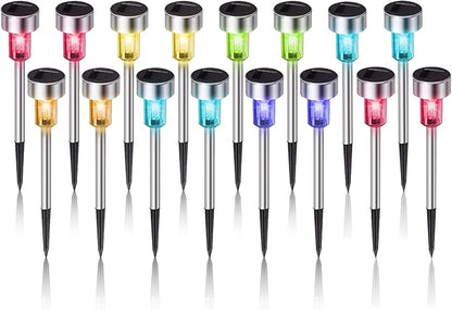 Dream Master Solar Lights Outdoor Waterproof, Stainless Steel LED Landscape Lighting, Solar Garden Lights, Outdoor Christmas Decorations for Yard, Pathway, Walkway, Patio, Lawn - 16Pack(Multicolor)