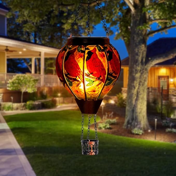 Cardinal Solar Patio Lanterns, Rustic Waterproof LED
