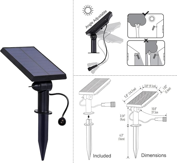 Brightech Ambience Pro Replacement Solar Panel – Compatible ONLY with with Brightech 1W Remote Controlled LED String Lights – Commercial Grade Weatherproof Backyard and Patio Lights - 1 Solar Panel