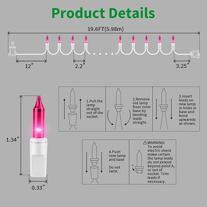 Christmas Twinkle Lights, 6ft Waterproof for Yard