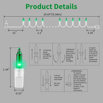 Christmas String Lights, Waterproof Twinkle Lights