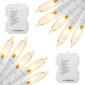2-Pack Outdoor String Lights, 18ft Warm White Waterproof LED