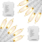 2-Pack Outdoor String Lights, 18ft Warm White Waterproof LED