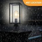 Outdoor Post Lighting Fixture, Black Weatherproof Post Light