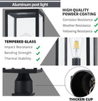 Outdoor Post Lighting Fixture, Black Weatherproof Post Light