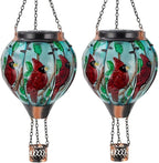 Metal Cardinal Solar Lanterns for Outdoor, Waterproof LED