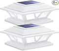 2-Pack Warm White Solar Yard Post Lights, Outdoor LED Caps