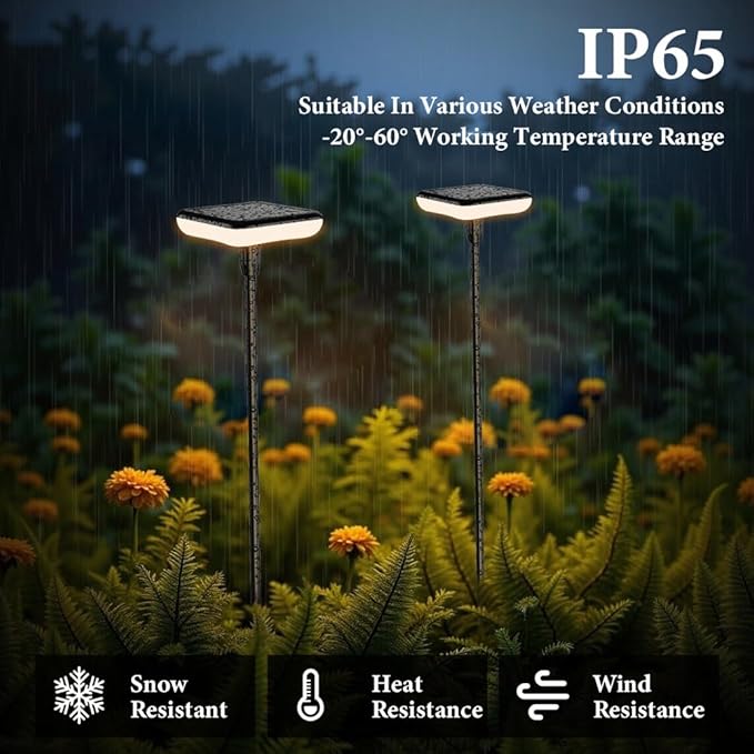 Solar Driveway Path Lights 4-Pack, IP65 Waterproof
