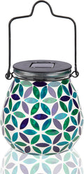 Mosaic Solar Lantern Set, Rustic Garden Lighting