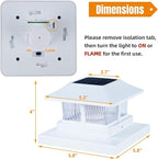 2-Pack Solar Post Cap Lights, White Waterproof