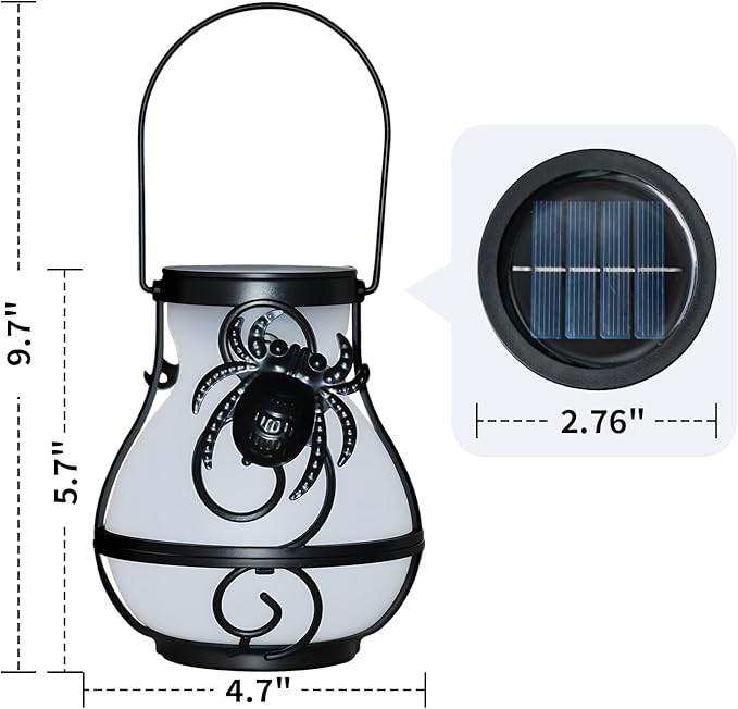 Spider Solar Hanging Lanterns 2-Pack, Classic Backyard Decor