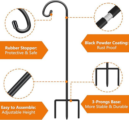 8-Pack 32" Garden Shepherd Hooks, Iron Plant Hangers