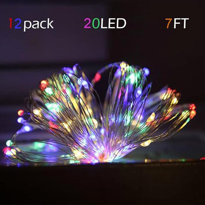 12-Pack Outdoor String Lights, 7ft Waterproof LED