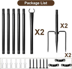 2-Pack Metal Light Poles for Deck, Heavy-Duty