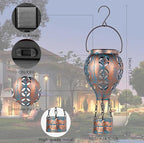 2-Pack Backyard Solar Lanterns, Waterproof LED Outdoor Lights
