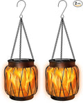 Backyard Solar Hanging Lanterns 2-Pack, Elegant Backyard Decor